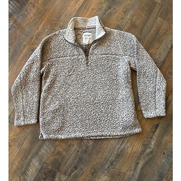 DYLAN Los Angeles Faux Fur 1/4 Zip Frosty Tip Pullover (M) - Picture 4 of 4